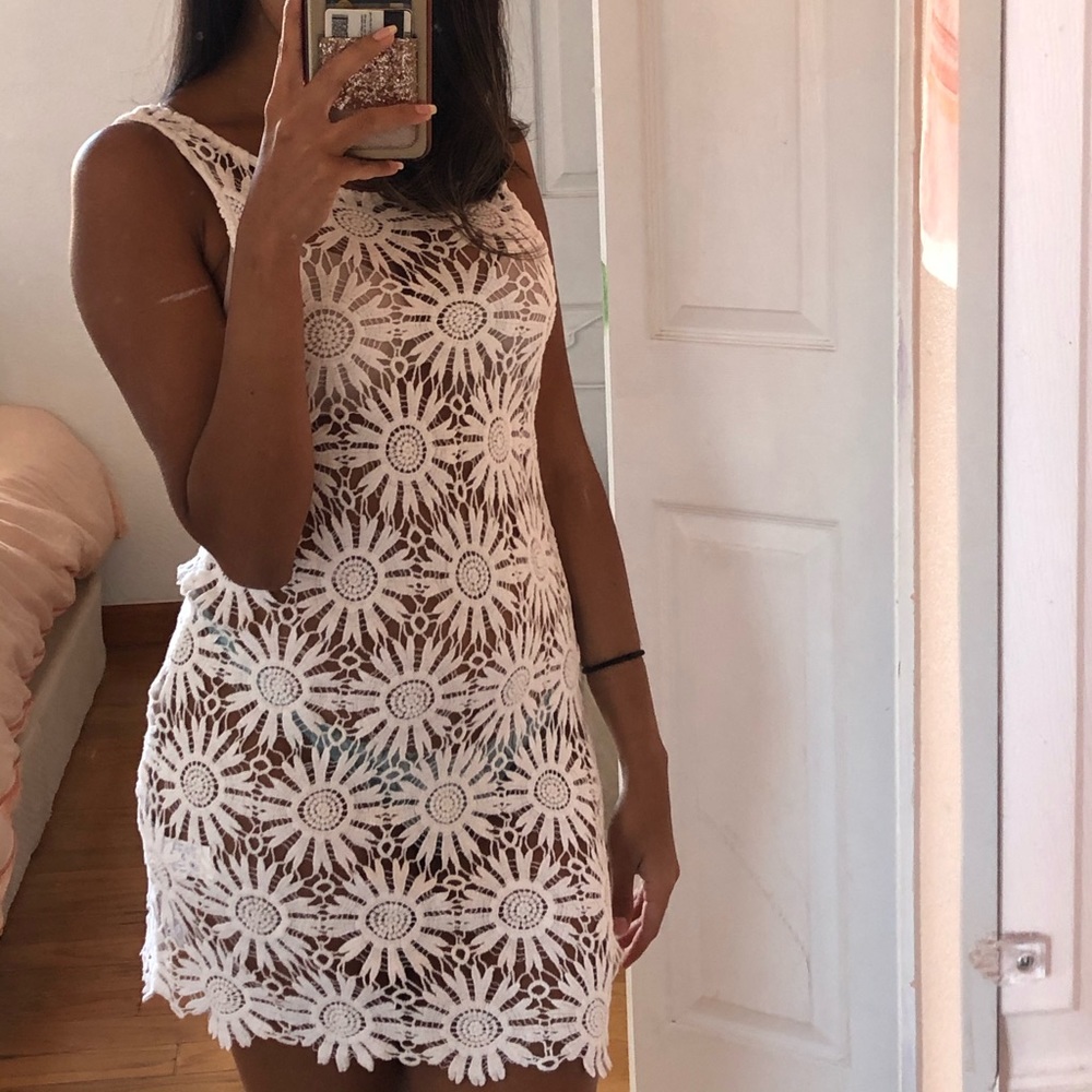 Crochet Sunflower Swimsuit Cover up